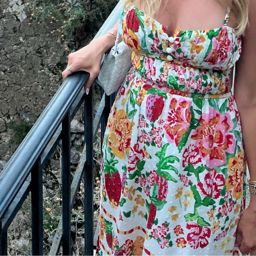 Farm Rio XS Floral Maxi open back Dress - Picture 6 of 6